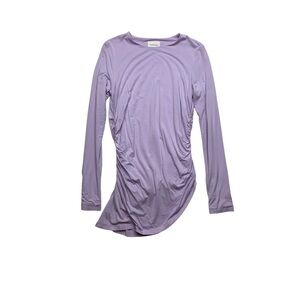 Veiled size medium long sleeve lavender conservative shirt lined ruched tunic
